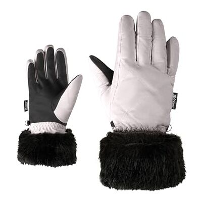 Ziener Damen KWINZ-Z Ski-Handschuhe/Wintersport Kunstfellbündchen, Thermoshield, wasserabweisend, metallic Silver, 8 Ziener Damen KWINZ-Z Ski-Handschuhe/Wintersport Kunstfellbündchen, Thermoshield, wasserabweisend, metallic Silver, 8