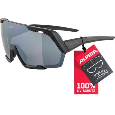 ALPINA ROCKET BOLD Wasserabweisende und Beschlagfreie Sport- & Fahrradbrille Mit 100% UV-Schutz Für Erwachsene, all black matt, One Size ALPINA ROCKET BOLD Wasserabweisende und Beschlagfreie Sport- & Fahrradbrille Mit 100% UV-Schutz Für Erwachsene, all black matt, One Size