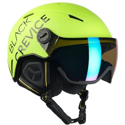 Black Crevice Skihelm Vail I Skihelm mit Visier im Pilotenstyle I Skihelm Herren & Damen I Skihelm aus Polycarbonat I Atmungsaktiver Ski-Helm I Größenverstellbar Black Crevice Skihelm Vail I Skihelm mit Visier im Pilotenstyle I Skihelm Herren & Damen I Skihelm aus Polycarbonat I Atmungsaktiver Ski-Helm I Größenverstellbar