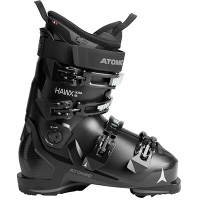 Atomic HAWX Ultra 85 W Skischuhe in Schwarz/Anthrazit Größe 26/26.5 Schmale Ski-Boots mit 98 mm Passform Memory-Fit Skistiefel aus robustem PU Hochwertige Ski-Schuhe mit 3D Stretch Zehenbox Atomic HAWX Ultra 85 W Skischuhe in Schwarz/Anthrazit Größe 26/26.5 Schmale Ski-Boots mit 98 mm Passform Memory-Fit Skistiefel aus robustem PU Hochwertige Ski-Schuhe mit 3D Stretch Zehenbox