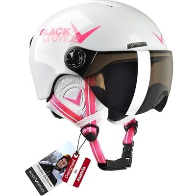 Black Crevice Kinder-Skihelm Leogang I Skihelm mit Visier im Pilotenstyle I Snowboardhelm für Jungen & Mädchen I Atmungsaktiver Ski-Helm I Größenverstellbar Black Crevice Kinder-Skihelm Leogang I Skihelm mit Visier im Pilotenstyle I Snowboardhelm für Jungen & Mädchen I Atmungsaktiver Ski-Helm I Größenverstellbar