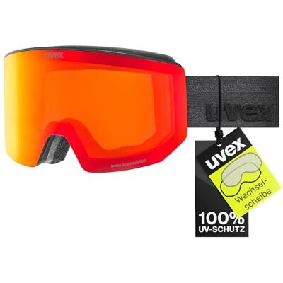 Uvex lace ATTRACT stylische, verspiegelte Skibrille mit Magnetwechselscheibentechnologie und Anti-Fog-Beschichtung für Damen und Herren black/red-orange one size Uvex lace ATTRACT stylische, verspiegelte Skibrille mit Magnetwechselscheibentechnologie und Anti-Fog-Beschichtung für Damen und Herren black/red-orange one size