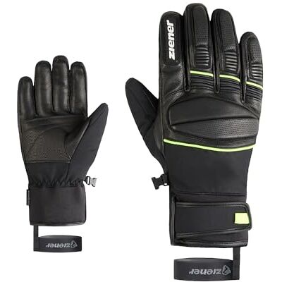 Ziener Herren GOMIN-Z Ski-Handschuhe/Wintersport wasserdicht Lederinnenhand PFC frei, Black.Lime, 9,5 Ziener Herren GOMIN-Z Ski-Handschuhe/Wintersport wasserdicht Lederinnenhand PFC frei, Black.Lime, 9,5