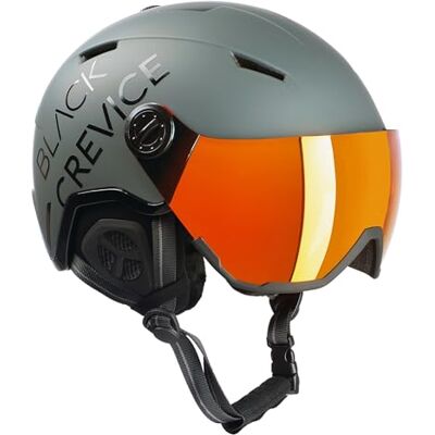 Black Crevice Skihelm Vail I Skihelm mit Visier im Pilotenstyle I Skihelm Herren & Damen I Skihelm aus Polycarbonat I Atmungsaktiver Ski-Helm I Größenverstellbar Black Crevice Skihelm Vail I Skihelm mit Visier im Pilotenstyle I Skihelm Herren & Damen I Skihelm aus Polycarbonat I Atmungsaktiver Ski-Helm I Größenverstellbar