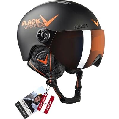 Black Crevice Kinder-Skihelm Leogang I Skihelm mit Visier im Pilotenstyle I Snowboardhelm für Jungen & Mädchen I Atmungsaktiver Ski-Helm I Größenverstellbar Black Crevice Kinder-Skihelm Leogang I Skihelm mit Visier im Pilotenstyle I Snowboardhelm für Jungen & Mädchen I Atmungsaktiver Ski-Helm I Größenverstellbar