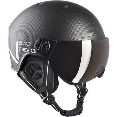 Black Crevice Skihelm Sölden I Skihelm mit Visier im Pilotenstyle I Skihelm Herren & Damen I Unisex Snowboard-Helm I Atmungsaktiver Ski-Helm I Größenverstellbar Black Crevice Skihelm Sölden I Skihelm mit Visier im Pilotenstyle I Skihelm Herren & Damen I Unisex Snowboard-Helm I Atmungsaktiver Ski-Helm I Größenverstellbar