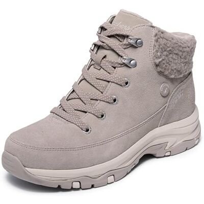 Skechers Damen Trego Snow Breeze Slip-InTurnschuhe, Taupe Suede Sherpa, 38 EU Skechers Damen Trego Snow Breeze Slip-InTurnschuhe, Taupe Suede Sherpa, 38 EU