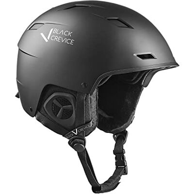 Black Crevice Skihelm GERLOS I Atmungsaktiver Skihelm Herren & Damen mit Lüftungsöffnungen I Hochwertiger Unisex Skihelm I Anpassbarer Ski-Helm mit Skibrillenhalterung Black Crevice Skihelm GERLOS I Atmungsaktiver Skihelm Herren & Damen mit Lüftungsöffnungen I Hochwertiger Unisex Skihelm I Anpassbarer Ski-Helm mit Skibrillenhalterung