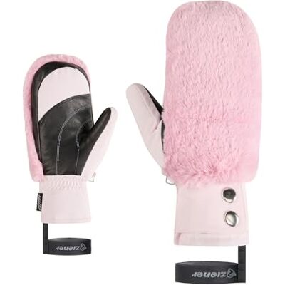 Ziener Damen Katniss-Z Ski-Fäustling/Wintersport Thermoshield, Lederinnenhand, Kunstfell, Shell pink, S Ziener Damen Katniss-Z Ski-Fäustling/Wintersport Thermoshield, Lederinnenhand, Kunstfell, Shell pink, S