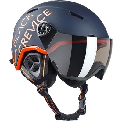Black Crevice Skihelm Vail I Skihelm mit Visier im Pilotenstyle I Skihelm Herren & Damen I Skihelm aus Polycarbonat I Atmungsaktiver Ski-Helm I Größenverstellbar Black Crevice Skihelm Vail I Skihelm mit Visier im Pilotenstyle I Skihelm Herren & Damen I Skihelm aus Polycarbonat I Atmungsaktiver Ski-Helm I Größenverstellbar