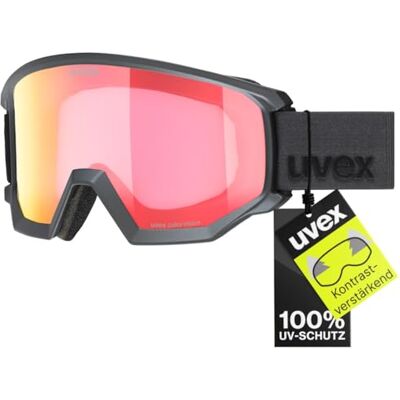 Uvex athletic CV kontrastverstärkende Skibrille mit Anti-Fog-Beschichtung im kantigen Retro-Design für Damen und Herren black matt/red-purple one size Uvex athletic CV kontrastverstärkende Skibrille mit Anti-Fog-Beschichtung im kantigen Retro-Design für Damen und Herren black matt/red-purple one size