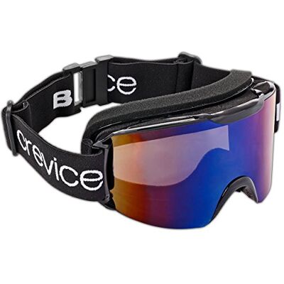 Black Crevice Skibrille im Frameless Design I Ski-Brille in verschiedenen Farben I Snowboard-Brille I bruchfeste Doppelscheibe I Anti-Fog-Beschichtung & UV 400 Schutz I größenverstellbar Black Crevice Skibrille im Frameless Design I Ski-Brille in verschiedenen Farben I Snowboard-Brille I bruchfeste Doppelscheibe I Anti-Fog-Beschichtung & UV 400 Schutz I größenverstellbar