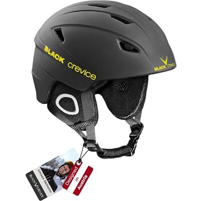 Black Crevice Skihelm Kitzbühel I Ski-Helm in sportlichem Design I Skihelm Herren & Damen I Skihelm aus Polycarbonat I Atmungsaktiver Ski-Helm I Größenverstellbar Black Crevice Skihelm Kitzbühel I Ski-Helm in sportlichem Design I Skihelm Herren & Damen I Skihelm aus Polycarbonat I Atmungsaktiver Ski-Helm I Größenverstellbar