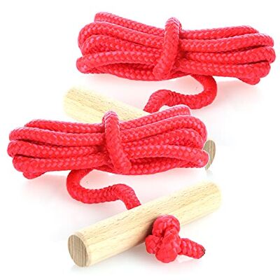 com-four ® 2X Premium Schlittenleine mit Holzgriff, extra Starkes Made in Germany! com-four ® 2X Premium Schlittenleine mit Holzgriff, extra Starkes Made in Germany!