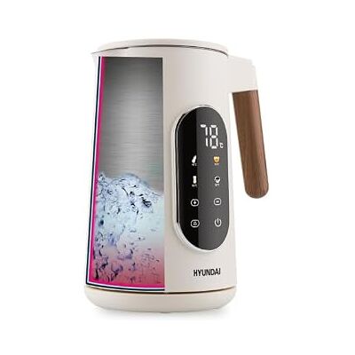Hyundai VK690W Wasserkocher I 1,7 l I Edelstahl I 2200 W I Temperaturregelung I Digitales LED-Display I Doppelwand I 360° Basis I Elfenbein Hyundai VK690W Wasserkocher I 1,7 l I Edelstahl I 2200 W I Temperaturregelung I Digitales LED-Display I Doppelwand I 360° Basis I Elfenbein