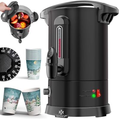 KESSER ® Glühweinkessel 6,8/10/20/30L Edelstahl Inkl. Becher, Glühweinkocher mit Thermostat Glühweinautomat Heißgetränkeautomat Wasserkocher Heißwasserspender Einkochautomat Füllstandanzeige Zapfhahn KESSER ® Glühweinkessel 6,8/10/20/30L Edelstahl Inkl. Becher, Glühweinkocher mit Thermostat Glühweinautomat Heißgetränkeautomat Wasserkocher Heißwasserspender Einkochautomat Füllstandanzeige Zapfhahn