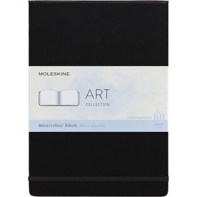 Moleskine Art Watercolour Album, Aquarellalbum mit Gummiband, Blankoseiten Geeignet für Aquarelle und Aquarellstifte, Blankoseiten, Schwarz, A4 21 x 29,7 cm, 60 Seiten Moleskine Art Watercolour Album, Aquarellalbum mit Gummiband, Blankoseiten Geeignet für Aquarelle und Aquarellstifte, Blankoseiten, Schwarz, A4 21 x 29,7 cm, 60 Seiten