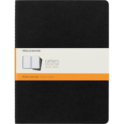Moleskine Cahier Notizhefte (liniert, X-Large, Kartoneinband) 3-er-Set schwarz Moleskine Cahier Notizhefte (liniert, X-Large, Kartoneinband) 3-er-Set schwarz
