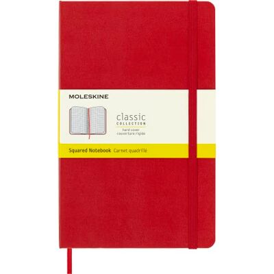Moleskine Klassisches Kariertes Notizbuch Hardcover mit Elastischem Verschlussband Farbe Scharlachrot Größe A5 13 x 21 cm- 208 Seiten Moleskine Klassisches Kariertes Notizbuch Hardcover mit Elastischem Verschlussband Farbe Scharlachrot Größe A5 13 x 21 cm- 208 Seiten