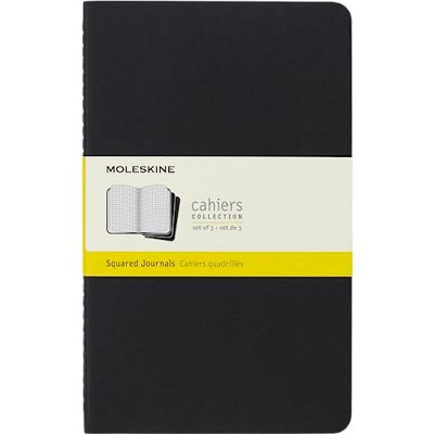 Moleskine Cahier S04967 Notizhefte (kariert, Large, Kartoneinband) 3-er-Set schwarz, Large/A5 Moleskine Cahier S04967 Notizhefte (kariert, Large, Kartoneinband) 3-er-Set schwarz, Large/A5