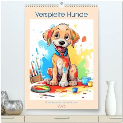 CALVENDO Verspielte Hunde (hochwertiger Premium Wandkalender 2026 DIN A2 hoch), Kunstdruck in Hochglanz: Ein Kalender für Kinder mit Illustrationen lustiger ... Seite Begeisterung wecken. ( Tiere) CALVENDO Verspielte Hunde (hochwertiger Premium Wandkalender 2026 DIN A2 hoch), Kunstdruck in Hochglanz: Ein Kalender für Kinder mit Illustrationen lustiger ... Seite Begeisterung wecken. ( Tiere)