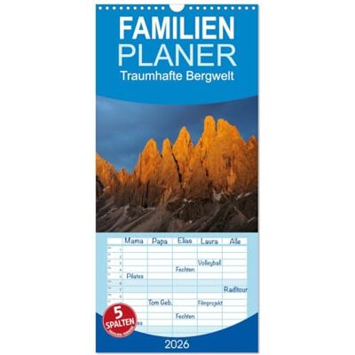 CALVENDO Familienplaner 2026 Traumhafte Bergwelt Kalender mit 5 Spalten (Wandkalender, 21 cm x 45 cm), : Im Zauber des Lichts ( Natur) CALVENDO Familienplaner 2026 Traumhafte Bergwelt Kalender mit 5 Spalten (Wandkalender, 21 cm x 45 cm), : Im Zauber des Lichts ( Natur)