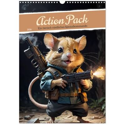 CALVENDO Action Pack Ein tierisch niedliches Spezialkommando (Wandkalender 2026 DIN A3 hoch), Monatskalender: Ein witziger Kalender, der niedliche ... Posen und Outfits zeigt. ( Spass) CALVENDO Action Pack Ein tierisch niedliches Spezialkommando (Wandkalender 2026 DIN A3 hoch), Monatskalender: Ein witziger Kalender, der niedliche ... Posen und Outfits zeigt. ( Spass)