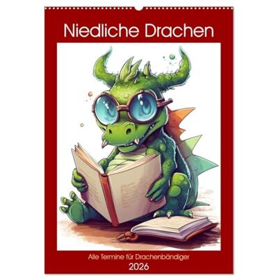 CALVENDO Niedliche Drachen (Wandkalender 2026 DIN A2 hoch), Monatskalender: Lustige Drachenkinder für ein ganzes Jahr ( Spass) CALVENDO Niedliche Drachen (Wandkalender 2026 DIN A2 hoch), Monatskalender: Lustige Drachenkinder für ein ganzes Jahr ( Spass)