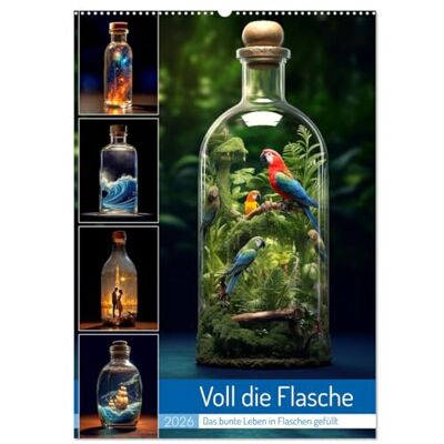 CALVENDO Voll die Flasche (Wandkalender 2026 DIN A2 hoch), Monatskalender: Schiff in der Flasche war gestern, heute gibt es Abwechslung ( Spass) CALVENDO Voll die Flasche (Wandkalender 2026 DIN A2 hoch), Monatskalender: Schiff in der Flasche war gestern, heute gibt es Abwechslung ( Spass)