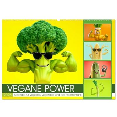 CALVENDO Vegane Power Kalender für Veganer, Vegetarier und alle Pflanzenfans (Wandkalender 2026 DIN A2 quer), Monatskalender: Veganer Kalender mit ... den veganen Lifestyle. ( Lifestyle) CALVENDO Vegane Power Kalender für Veganer, Vegetarier und alle Pflanzenfans (Wandkalender 2026 DIN A2 quer), Monatskalender: Veganer Kalender mit ... den veganen Lifestyle. ( Lifestyle)