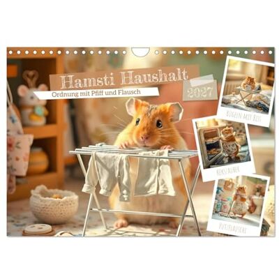 CALVENDO Kalender 2027 · Hamsti Haushalt Ordnung mit Pfiff und Flausch Der Haus-Hamster · Wenn Flausch auf Ordnung trifft · DIN A4 quer · Wandkalender CALVENDO Kalender 2027 · Hamsti Haushalt Ordnung mit Pfiff und Flausch Der Haus-Hamster · Wenn Flausch auf Ordnung trifft · DIN A4 quer · Wandkalender