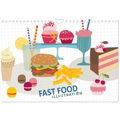 CALVENDO Fast Food Illustration (Wandkalender 2026 DIN A4 quer), Monatskalender: Ein Kalender mit 12 leckeren illustrierten Fast Food Ideen ( Lifestyle) CALVENDO Fast Food Illustration (Wandkalender 2026 DIN A4 quer), Monatskalender: Ein Kalender mit 12 leckeren illustrierten Fast Food Ideen ( Lifestyle)