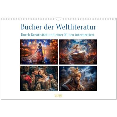 CALVENDO Bücher der Weltliteratur (Wandkalender 2026 DIN A3 quer), Monatskalender: Bücher der Weltliteratur sind bedeutende Werke aus verschiedenen ... Autoren aus der ganzen Welt. ( Kunst) CALVENDO Bücher der Weltliteratur (Wandkalender 2026 DIN A3 quer), Monatskalender: Bücher der Weltliteratur sind bedeutende Werke aus verschiedenen ... Autoren aus der ganzen Welt. ( Kunst)