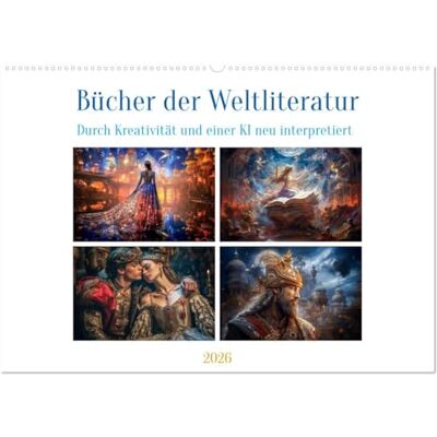 CALVENDO Bücher der Weltliteratur (Wandkalender 2026 DIN A2 quer), Monatskalender: Bücher der Weltliteratur sind bedeutende Werke aus verschiedenen ... Autoren aus der ganzen Welt. ( Kunst) CALVENDO Bücher der Weltliteratur (Wandkalender 2026 DIN A2 quer), Monatskalender: Bücher der Weltliteratur sind bedeutende Werke aus verschiedenen ... Autoren aus der ganzen Welt. ( Kunst)