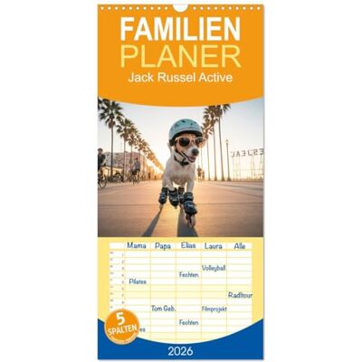 CALVENDO Familienplaner 2026 Jack Russel Active mit 5 Spalten (Wandkalender, 21 cm x 45 cm), : Jack Russell Active Dein Kalender für 2026! ( Tiere) CALVENDO Familienplaner 2026 Jack Russel Active mit 5 Spalten (Wandkalender, 21 cm x 45 cm), : Jack Russell Active Dein Kalender für 2026! ( Tiere)