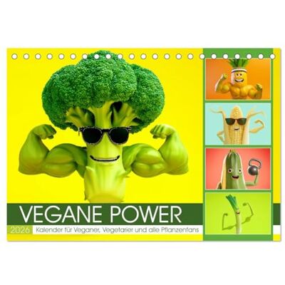 CALVENDO Vegane Power Kalender für Veganer, Vegetarier und alle Pflanzenfans (Tischkalender 2026 DIN A5 quer), Monatskalender: Veganer Kalender mit ... den veganen Lifestyle. ( Lifestyle) CALVENDO Vegane Power Kalender für Veganer, Vegetarier und alle Pflanzenfans (Tischkalender 2026 DIN A5 quer), Monatskalender: Veganer Kalender mit ... den veganen Lifestyle. ( Lifestyle)