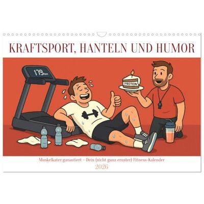 CALVENDO Kraftsport, Hanteln und Humor (Wandkalender 2026 DIN A3 quer), Monatskalender: Mit Witz und Charme bringt dieser Kalender mehr Spaß und ... als jeder Proteinshake ( Spass) CALVENDO Kraftsport, Hanteln und Humor (Wandkalender 2026 DIN A3 quer), Monatskalender: Mit Witz und Charme bringt dieser Kalender mehr Spaß und ... als jeder Proteinshake ( Spass)