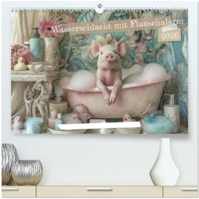 CALVENDO Wasserschlacht mit Flauschalarm (hochwertiger Premium Wandkalender 2026 DIN A2 quer), Kunstdruck in Hochglanz: Tierischer Badespaß ( Spass) CALVENDO Wasserschlacht mit Flauschalarm (hochwertiger Premium Wandkalender 2026 DIN A2 quer), Kunstdruck in Hochglanz: Tierischer Badespaß ( Spass)