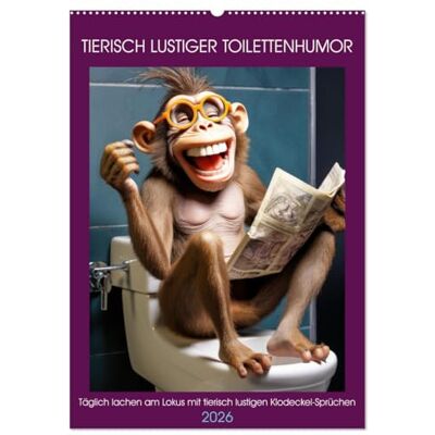 CALVENDO Tierisch lustiger Toilettenhumor (Wandkalender 2026 DIN A2 hoch), Monatskalender: Täglich lachen am Lokus mit tierisch lustigen Klodeckel-Sprüchen ( Spass) CALVENDO Tierisch lustiger Toilettenhumor (Wandkalender 2026 DIN A2 hoch), Monatskalender: Täglich lachen am Lokus mit tierisch lustigen Klodeckel-Sprüchen ( Spass)