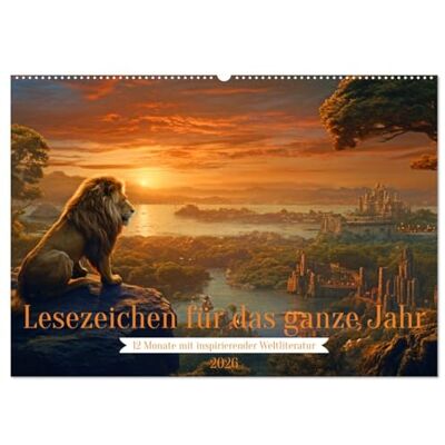 CALVENDO Lesezeichen für das ganze Jahr 12 Monate mit inspirierender Weltliteratur (Wandkalender 2026 DIN A2 quer), Monatskalender: Ein Wandkalender ... literarisches Meisterwerk. ( Kunst) CALVENDO Lesezeichen für das ganze Jahr 12 Monate mit inspirierender Weltliteratur (Wandkalender 2026 DIN A2 quer), Monatskalender: Ein Wandkalender ... literarisches Meisterwerk. ( Kunst)