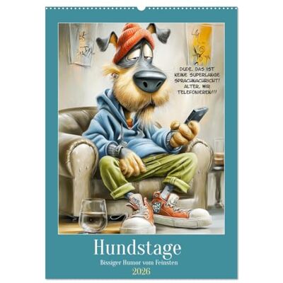 CALVENDO Hundstage. Bissiger Humor vom Feinsten (Wandkalender 2026 DIN A2 hoch), Monatskalender: Ein urbaner Cartoon-Kalender, in dem Hunde mit zu ... durchs Jahr streunen ( Spass) CALVENDO Hundstage. Bissiger Humor vom Feinsten (Wandkalender 2026 DIN A2 hoch), Monatskalender: Ein urbaner Cartoon-Kalender, in dem Hunde mit zu ... durchs Jahr streunen ( Spass)