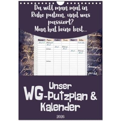CALVENDO Gothic WG-Putzplan & Kalender 2026 (Wandkalender 2026 DIN A4 hoch), Monatskalender: Kalender und Putzplan in einem Design "Gothic ... für Wohngemeinschaften. ( Lifestyle) CALVENDO Gothic WG-Putzplan & Kalender 2026 (Wandkalender 2026 DIN A4 hoch), Monatskalender: Kalender und Putzplan in einem Design "Gothic ... für Wohngemeinschaften. ( Lifestyle)