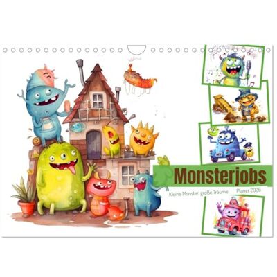 CALVENDO Monsterjobs Kleine Monster, große Träume (Wandkalender 2026 DIN A4 quer), Monatskalender: Ein Planer-Kalender für Kinder, um ihre Karriereträume zu verfolgen. ( Spass) CALVENDO Monsterjobs Kleine Monster, große Träume (Wandkalender 2026 DIN A4 quer), Monatskalender: Ein Planer-Kalender für Kinder, um ihre Karriereträume zu verfolgen. ( Spass)
