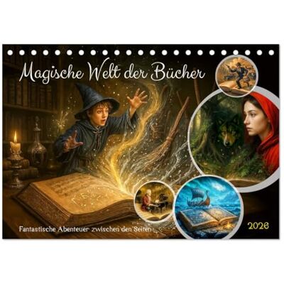 CALVENDO Magische Welt der Bücher Fantastische Abenteuer zwischen den Seiten (Tischkalender 2026 DIN A5 quer), Monatskalender: Ein Jahr voller ... zum Leben erwachen. ( Wissenschaft) CALVENDO Magische Welt der Bücher Fantastische Abenteuer zwischen den Seiten (Tischkalender 2026 DIN A5 quer), Monatskalender: Ein Jahr voller ... zum Leben erwachen. ( Wissenschaft)