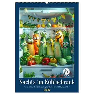 CALVENDO Nachts im Kühlschrank (Wandkalender 2026 DIN A2 hoch), Monatskalender: Entdecke die geheime Party der Lebensmittel ( Spass) CALVENDO Nachts im Kühlschrank (Wandkalender 2026 DIN A2 hoch), Monatskalender: Entdecke die geheime Party der Lebensmittel ( Spass)