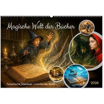 CALVENDO Magische Welt der Bücher Fantastische Abenteuer zwischen den Seiten (Wandkalender 2026 DIN A2 quer), Monatskalender: Ein Jahr voller ... zum Leben erwachen. ( Wissenschaft) CALVENDO Magische Welt der Bücher Fantastische Abenteuer zwischen den Seiten (Wandkalender 2026 DIN A2 quer), Monatskalender: Ein Jahr voller ... zum Leben erwachen. ( Wissenschaft)