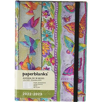 Paperblanks Kalender für 18 Monate, 2022-2023, Schmetterlinge und Kolibri, Querformat, Midi (130 x 180 mm) Paperblanks Kalender für 18 Monate, 2022-2023, Schmetterlinge und Kolibri, Querformat, Midi (130 x 180 mm)