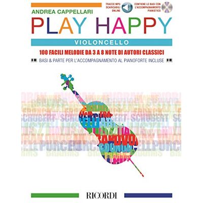 Ricordi Play Happy (Violoncello) edizione con CD e MP3-Cello-BOOK+PART+CD+CODE Ricordi Play Happy (Violoncello) edizione con CD e MP3-Cello-BOOK+PART+CD+CODE