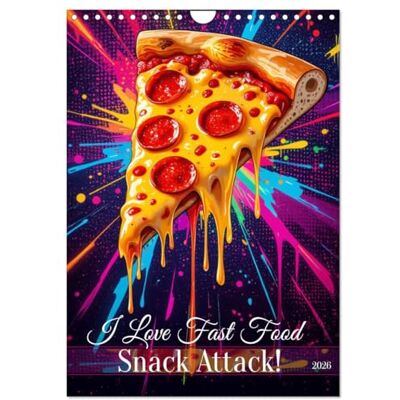CALVENDO I Love Fast Food Snack Attack! (Wandkalender 2026 DIN A4 hoch), Monatskalender: Ein farbenfroher Kalender, der Streetfood in kunstvolle Pop-Art-Momente verwandelt. ( Lifestyle) CALVENDO I Love Fast Food Snack Attack! (Wandkalender 2026 DIN A4 hoch), Monatskalender: Ein farbenfroher Kalender, der Streetfood in kunstvolle Pop-Art-Momente verwandelt. ( Lifestyle)