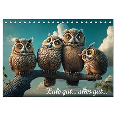 CALVENDO Eule gut... alles gut! (Tischkalender 2026 DIN A5 quer), Monatskalender: Wenn das Jahr wie im Flug vergeht: ein bezaubernder Eulen-Kalender zum Schmunzeln und Verweilen! ( Tiere) CALVENDO Eule gut... alles gut! (Tischkalender 2026 DIN A5 quer), Monatskalender: Wenn das Jahr wie im Flug vergeht: ein bezaubernder Eulen-Kalender zum Schmunzeln und Verweilen! ( Tiere)